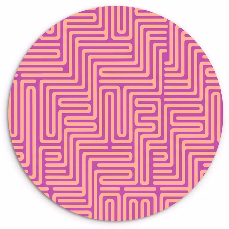 Muurcirkel - Patroon - Lijnen - Abstract - Modern - Paars — 1