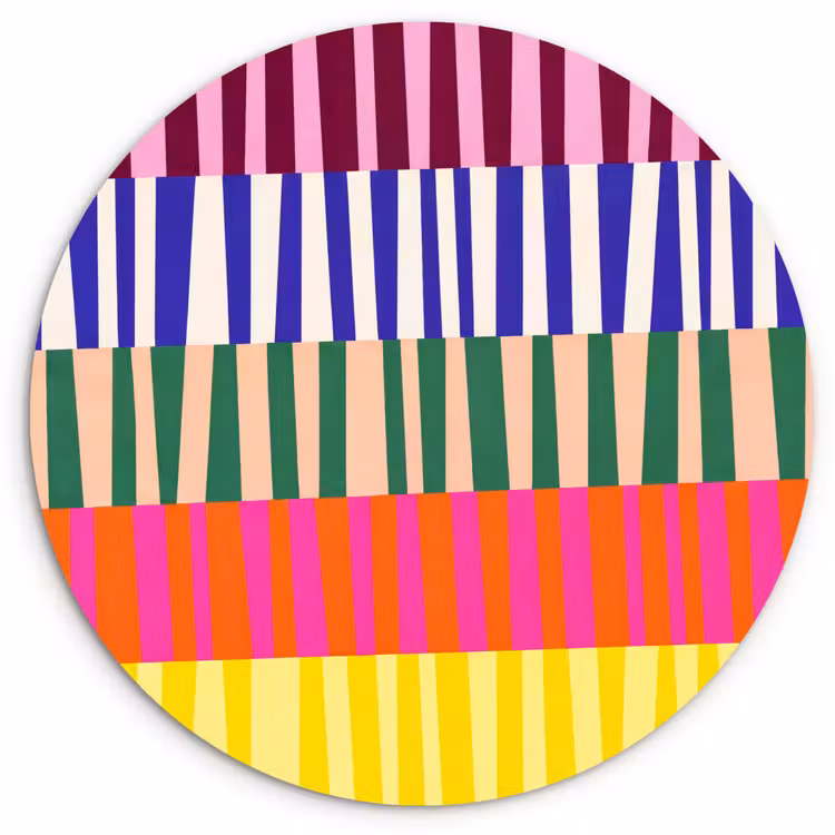 Muurcirkel - Patroon - Strepen - Abstract - Modern - Kleurrijk — 1