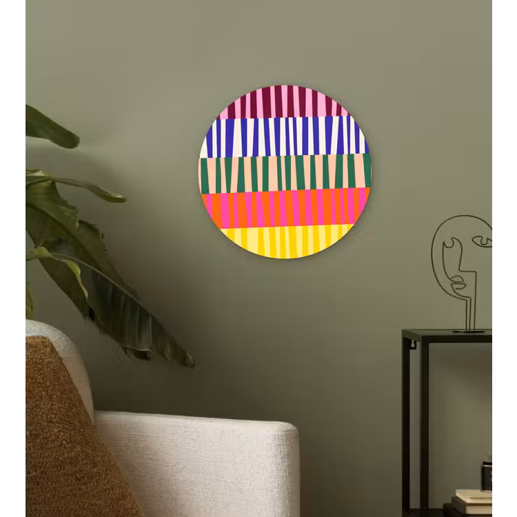 Muurcirkel - Patroon - Strepen - Abstract - Modern - Kleurrijk — 3