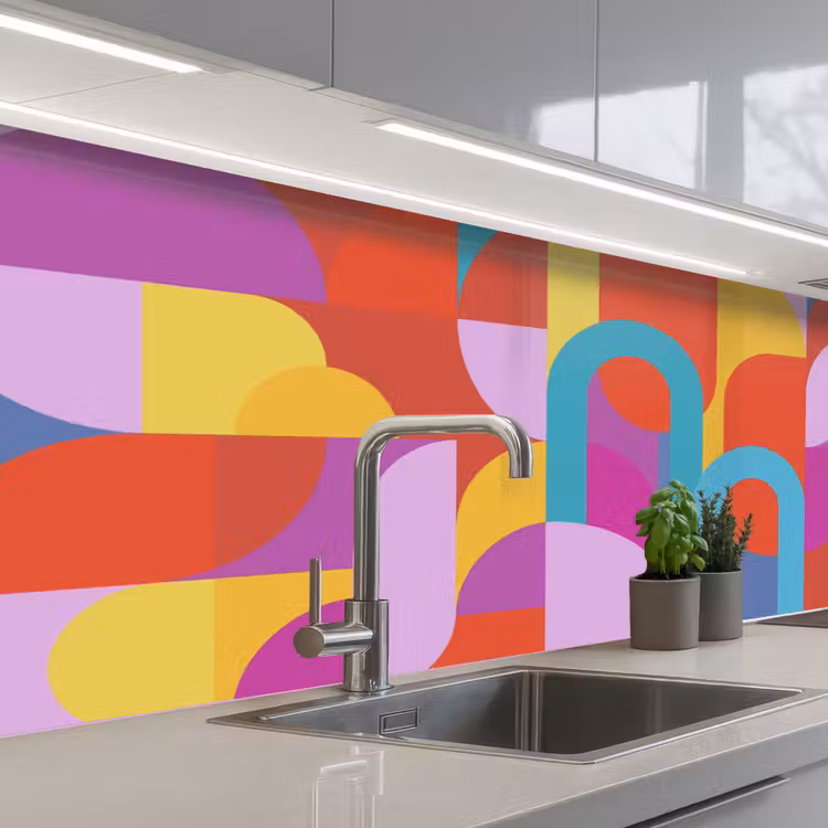 Keuken achterwand - Abstract - Geometrie - Kleurrijk - Modern - Kunst — 2