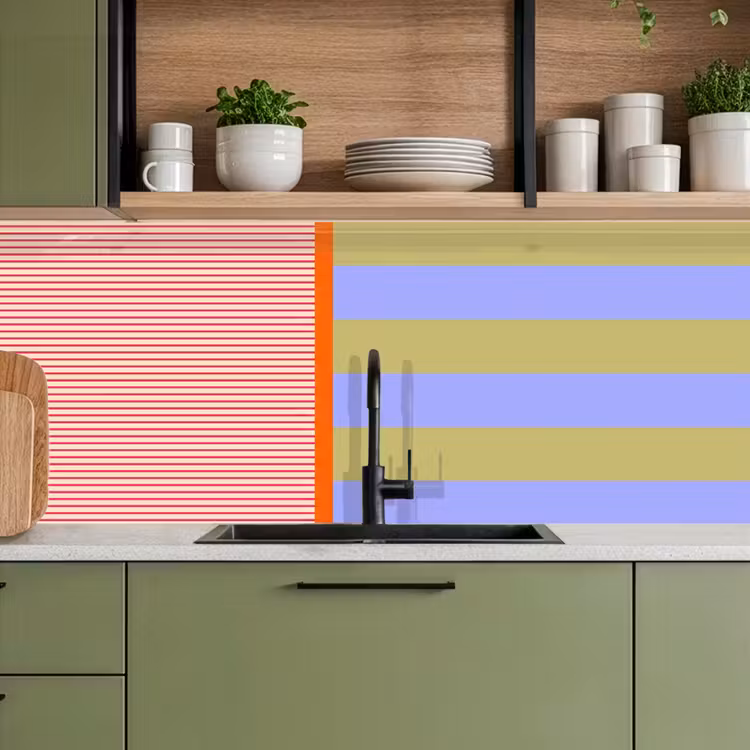 Keuken achterwand - Abstract - Geometrie - Strepen - Blokken - Rood — 8