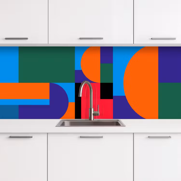 Keuken achterwand - Geometrisch - Abstract - Vormen - Kleurrijk - Modern — 4