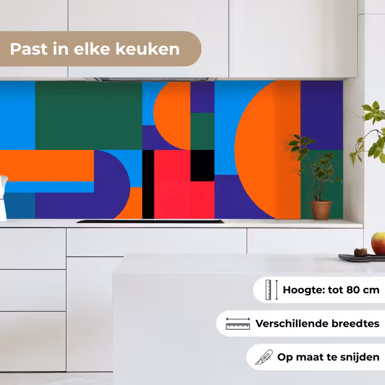 Keuken achterwand - Geometrisch - Abstract - Vormen - Kleurrijk - Modern — 7