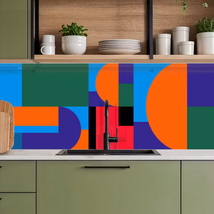 Keuken achterwand - Geometrisch - Abstract - Vormen - Kleurrijk - Modern — 8