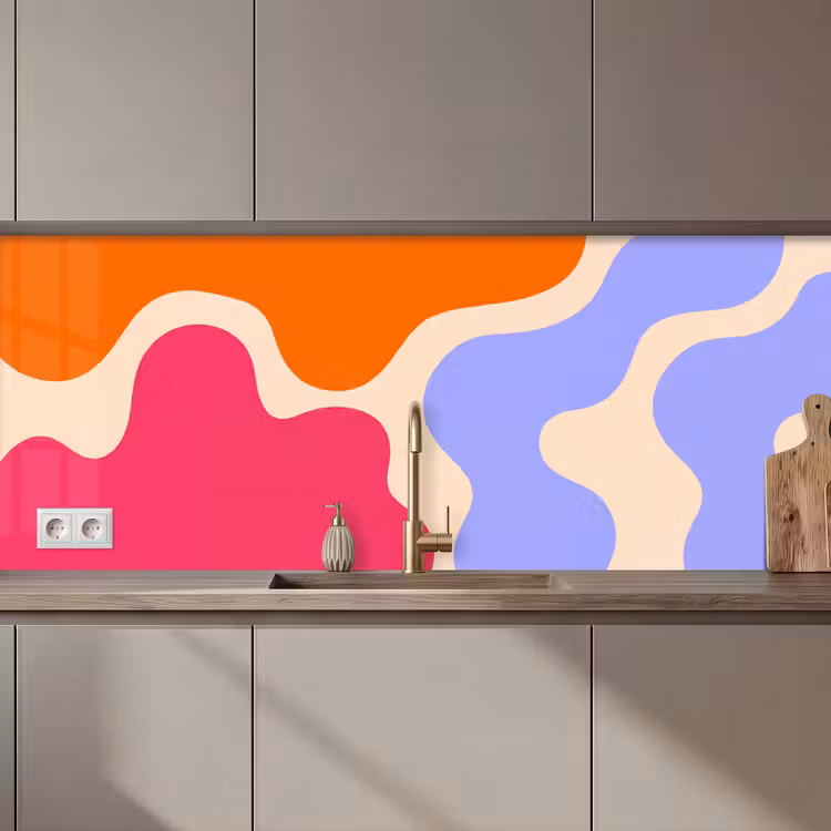 Keuken achterwand - Abstract - Organische vormen - Design - Modern - Kleurrijk — 1
