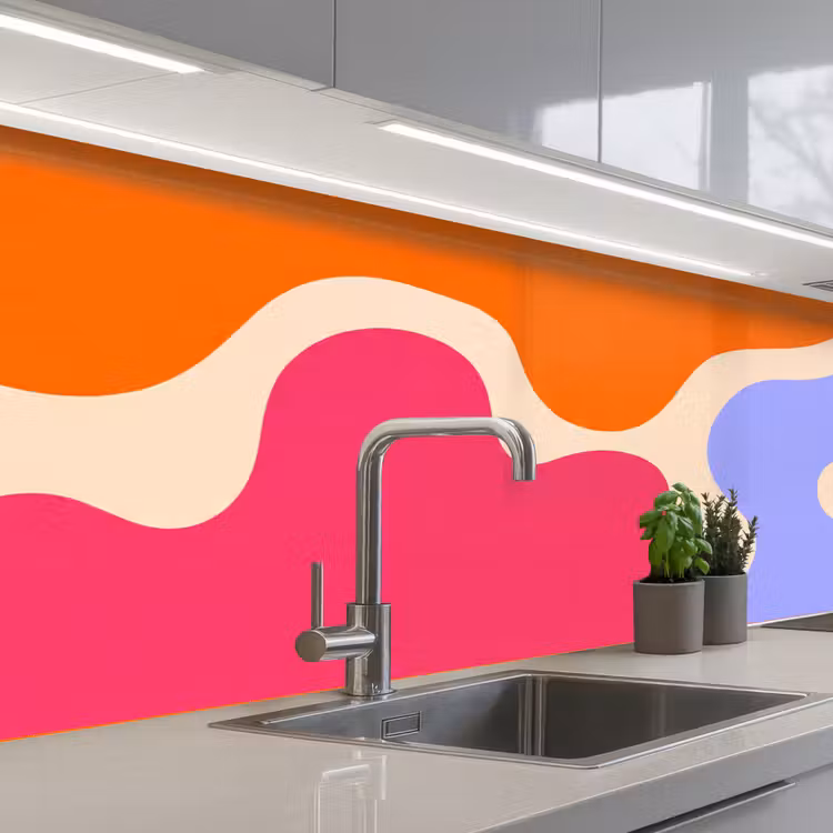 Keuken achterwand - Abstract - Organische vormen - Design - Modern - Kleurrijk — 2