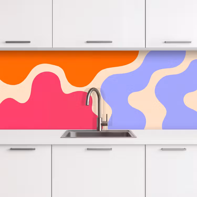 Keuken achterwand - Abstract - Organische vormen - Design - Modern - Kleurrijk — 4