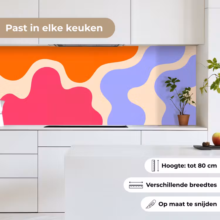 Keuken achterwand - Abstract - Organische vormen - Design - Modern - Kleurrijk — 7