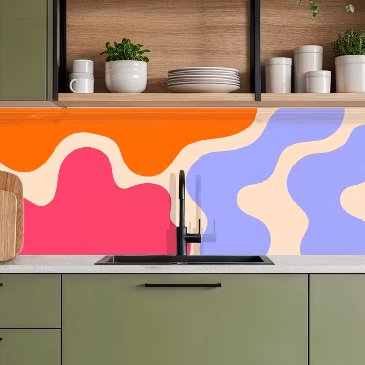 Keuken achterwand - Abstract - Organische vormen - Design - Modern - Kleurrijk — 8