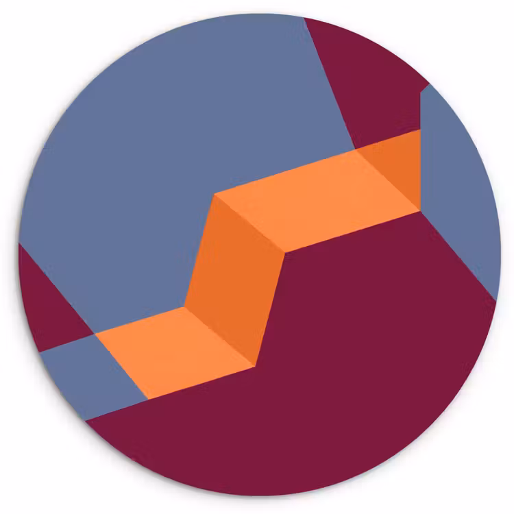 Muurcirkel - Abstract - Vormen - Modern - Blauw - Oranje — 1