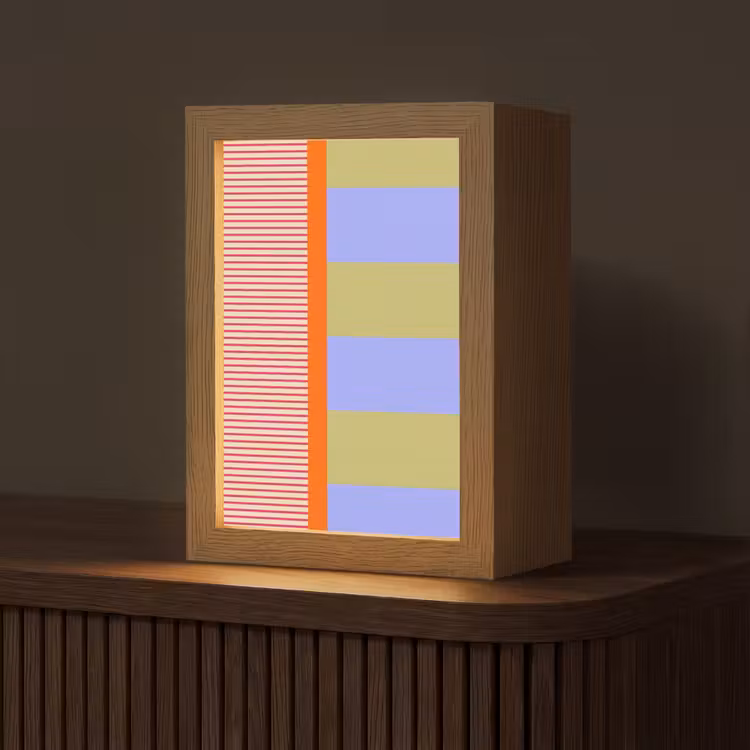 Gepersonaliseerd Lightbox - Abstract - Geometrie - Strepen - Blokken - Rood — 1