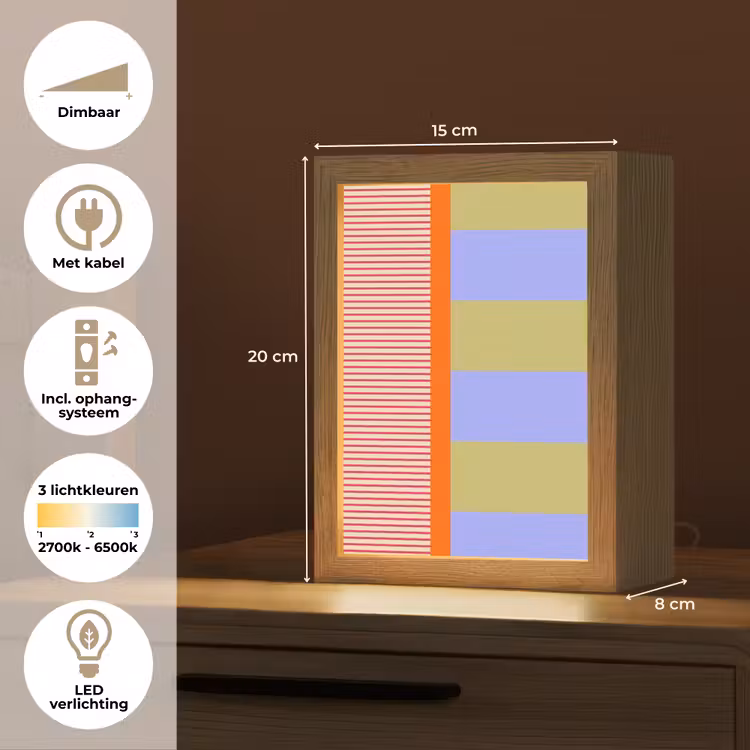 Gepersonaliseerd Lightbox - Abstract - Geometrie - Strepen - Blokken - Rood — 7