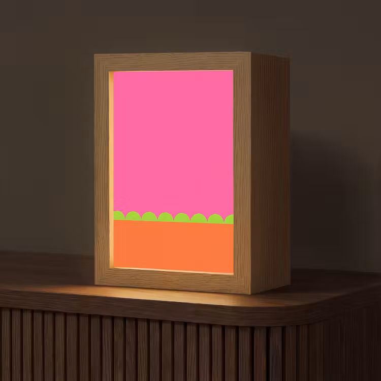 Gepersonaliseerd Lightbox - Abstract - Geometrisch - Kleurblokken - Roze - Oranje — 1