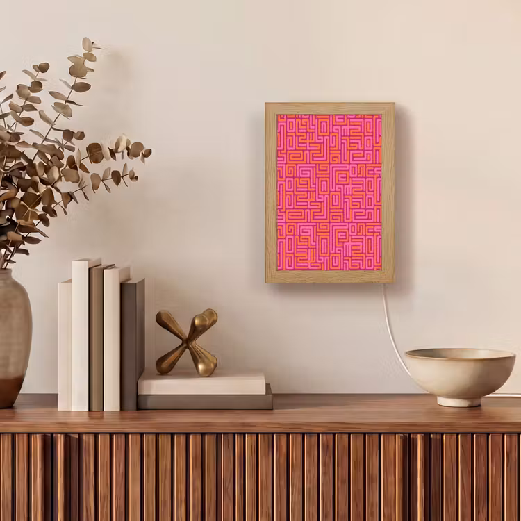 Gepersonaliseerd Lightbox - Abstract - Patroon - Lijnen - Roze - Oranje — 4