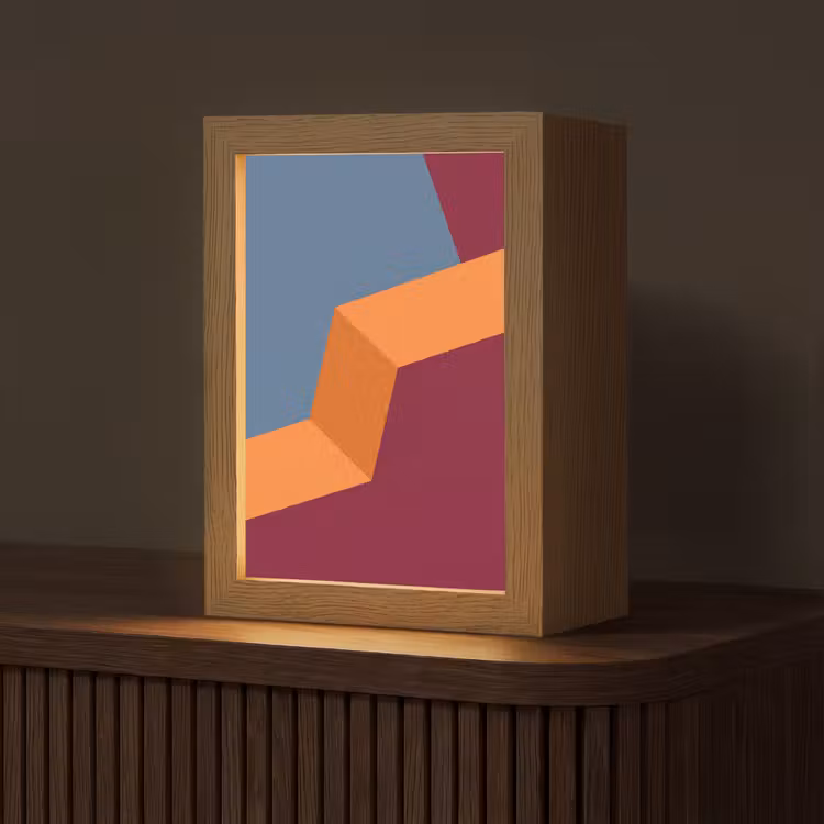 Gepersonaliseerd Lightbox - Abstract - Vormen - Modern - Blauw - Oranje — 1