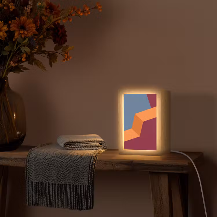 Gepersonaliseerd Lightbox - Abstract - Vormen - Modern - Blauw - Oranje — 3