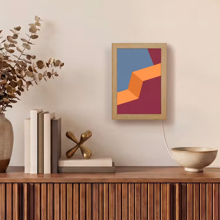 Gepersonaliseerd Lightbox - Abstract - Vormen - Modern - Blauw - Oranje — 4