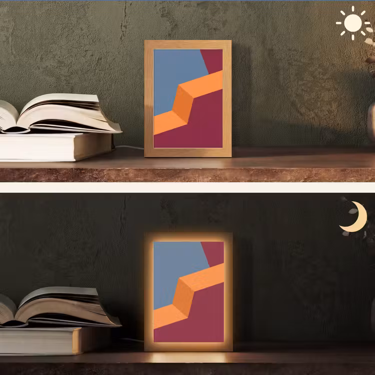 Gepersonaliseerd Lightbox - Abstract - Vormen - Modern - Blauw - Oranje — 5