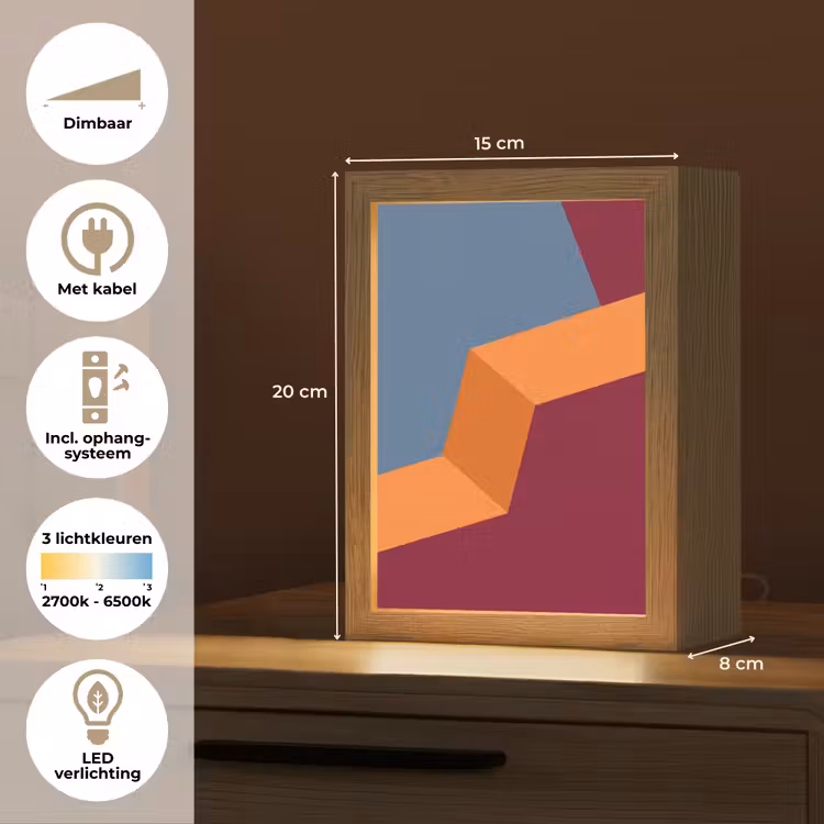 Gepersonaliseerd Lightbox - Abstract - Vormen - Modern - Blauw - Oranje — 7