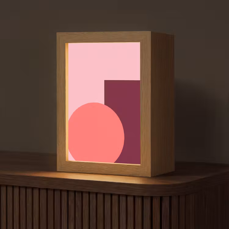 Gepersonaliseerd Lightbox - Abstract - Vormen - Roze - Modern - Design — 1
