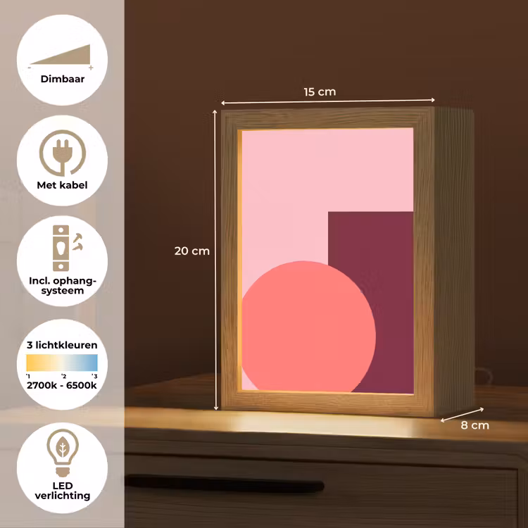 Gepersonaliseerd Lightbox - Abstract - Vormen - Roze - Modern - Design — 7