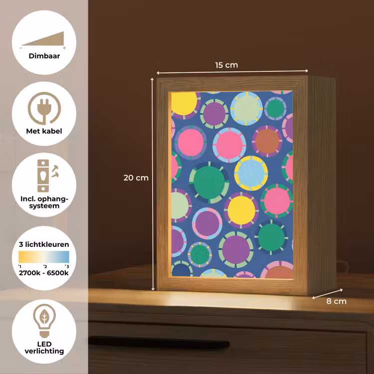 Gepersonaliseerd Lightbox - Patroon - Cirkels - Abstract - Kleurrijk — 7