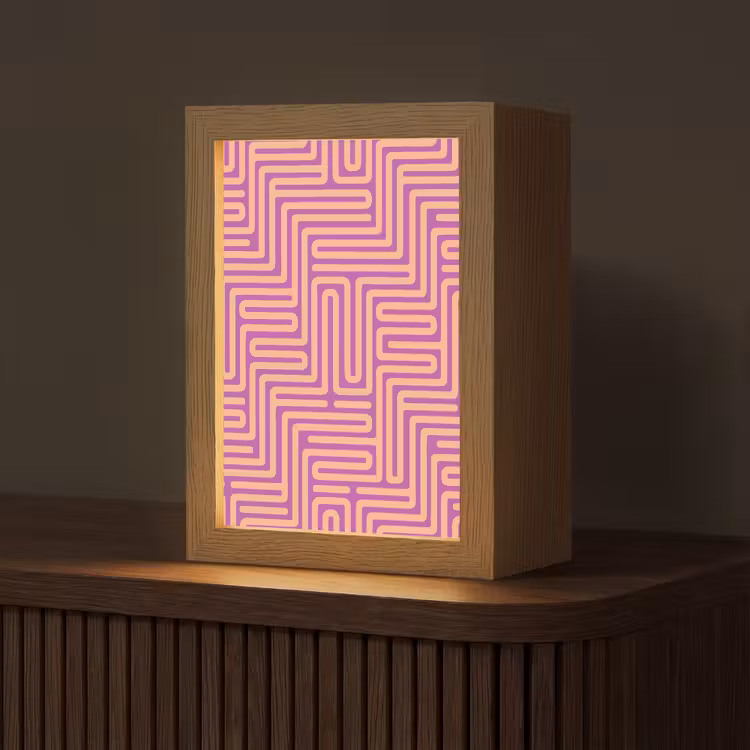 Gepersonaliseerd Lightbox - Patroon - Lijnen - Abstract - Modern - Paars — 1