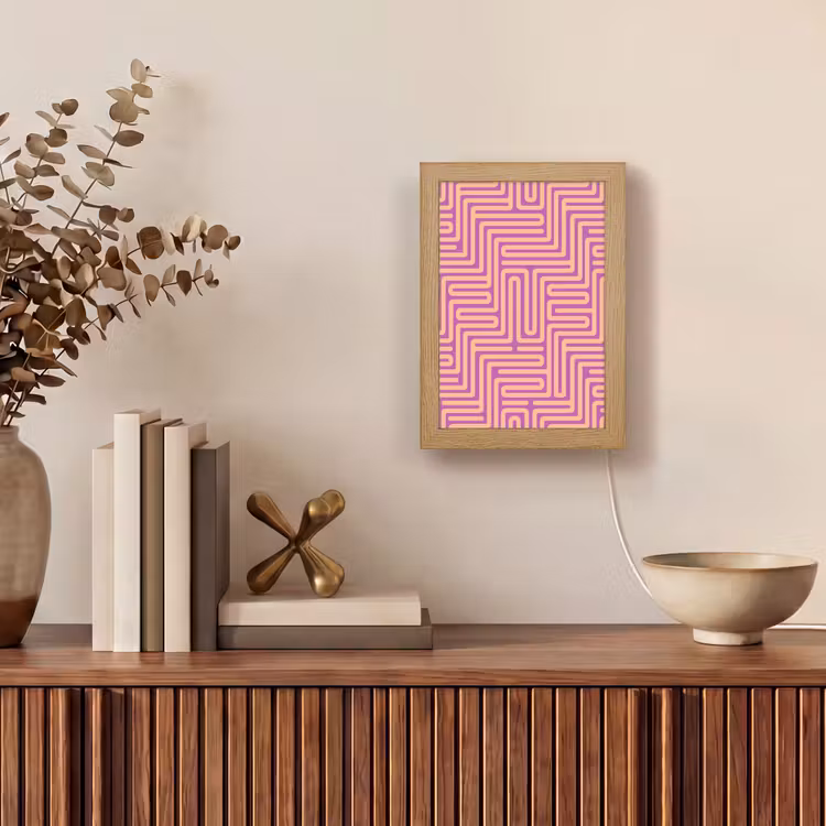 Gepersonaliseerd Lightbox - Patroon - Lijnen - Abstract - Modern - Paars — 4