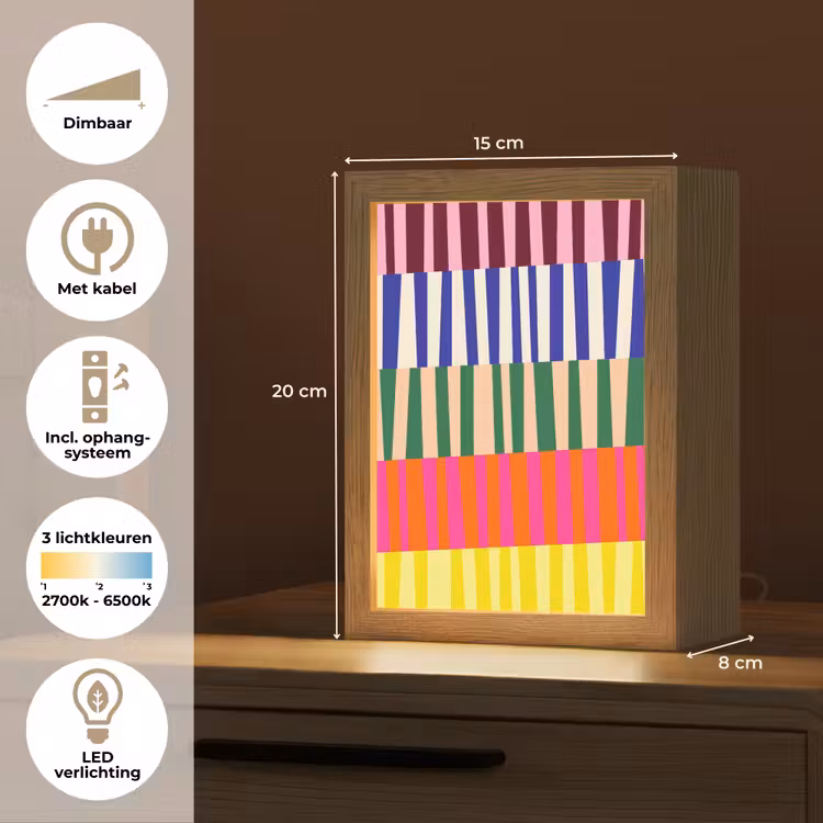Gepersonaliseerd Lightbox - Patroon - Strepen - Abstract - Modern - Kleurrijk — 7