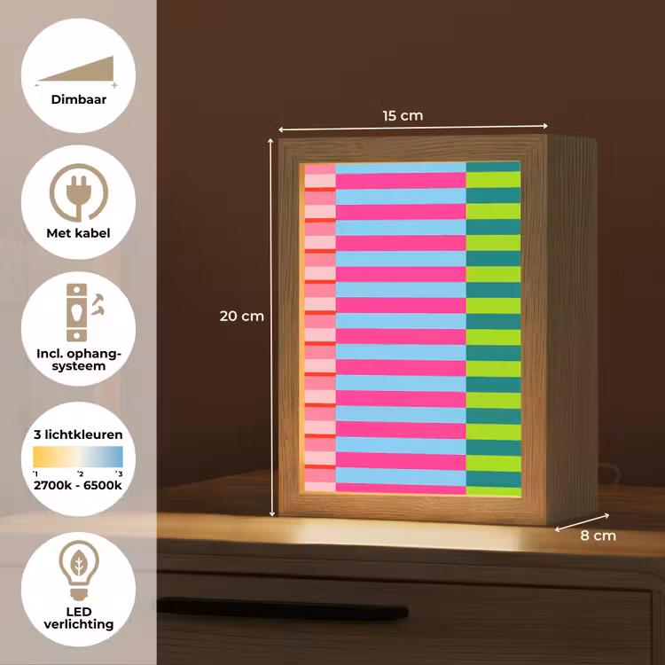 Gepersonaliseerd Lightbox - Patroon - Strepen - Modern - Abstract - Kleurrijk — 7