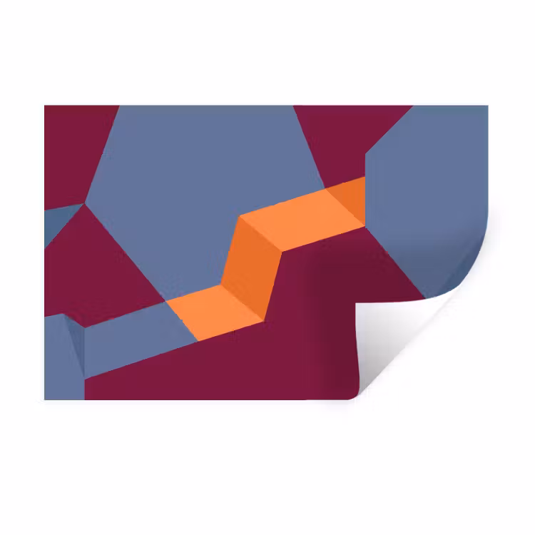 Muursticker - Abstract - Vormen - Modern - Blauw - Oranje — 1