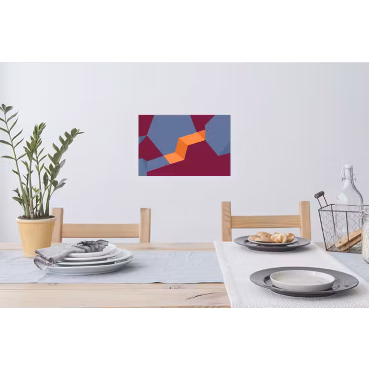 Muursticker - Abstract - Vormen - Modern - Blauw - Oranje — 3