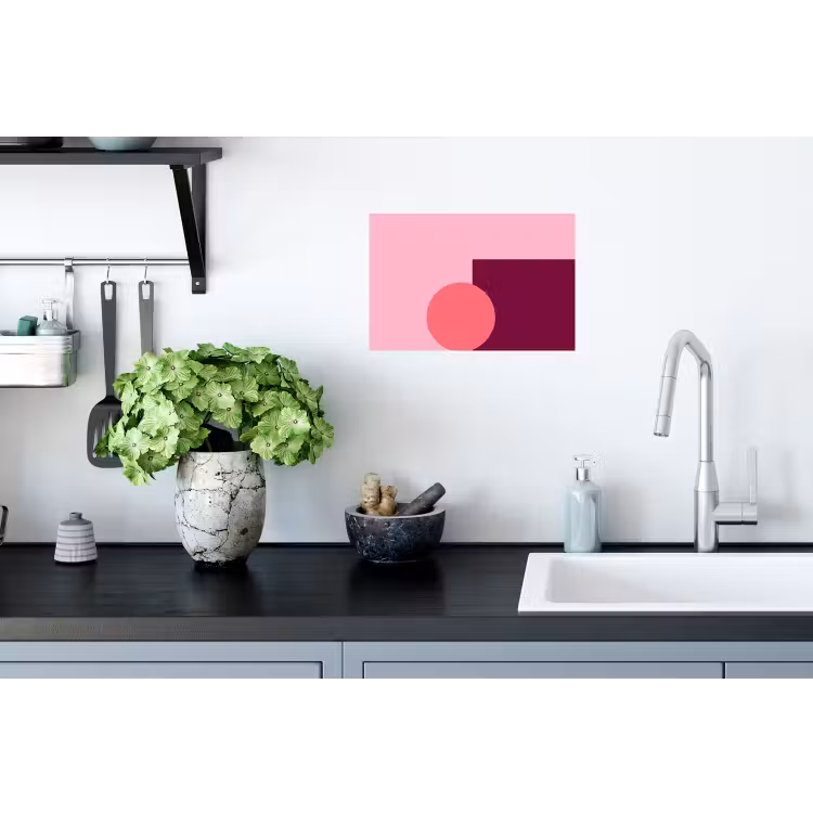 Muursticker - Abstract - Vormen - Roze - Modern - Design — 2