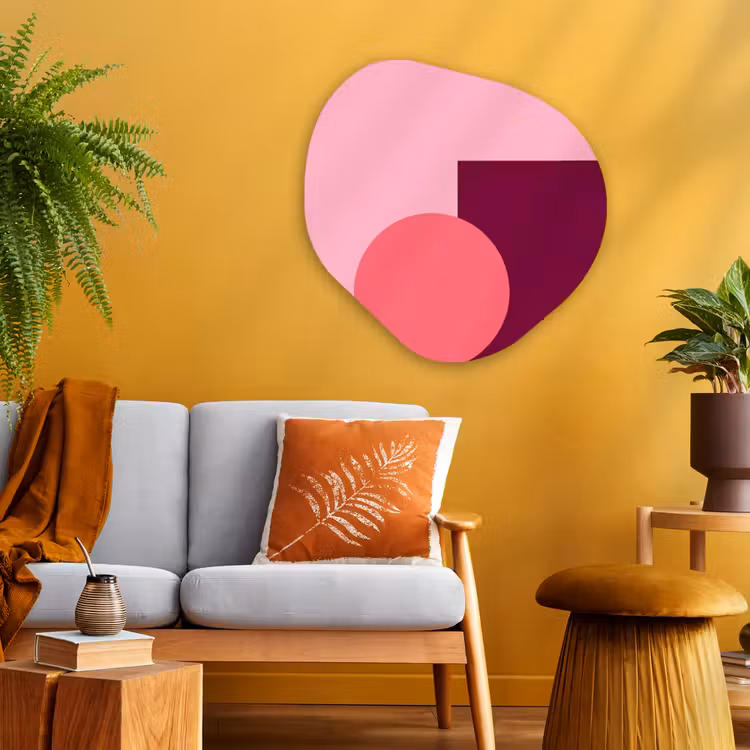 Organisch schilderij aluminium - Abstract - Vormen - Roze - Modern - Design — 3
