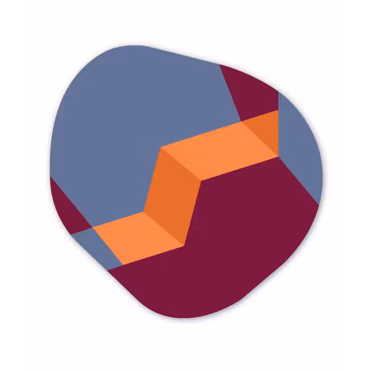Organisch schilderij forex - Abstract - Vormen - Modern - Blauw - Oranje — 1