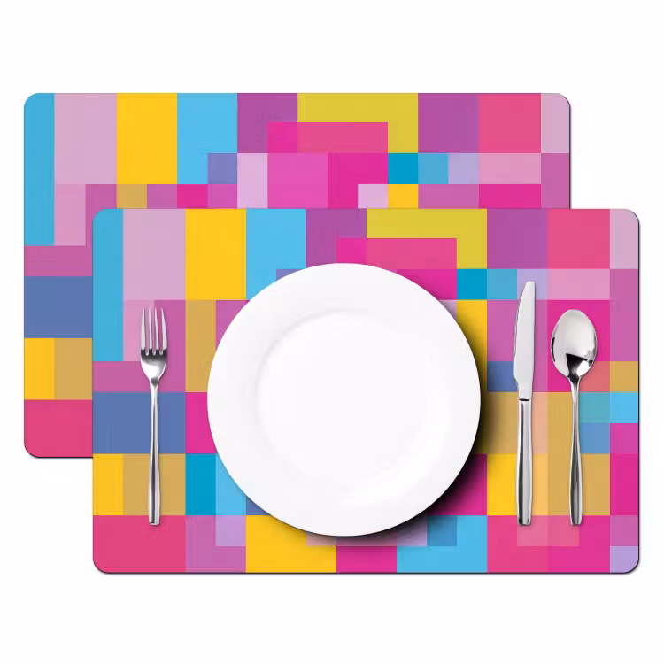 Placemat - 6 stuks - Abstract - Geometrisch - Kunst - Kleurrijk - Modern — 2