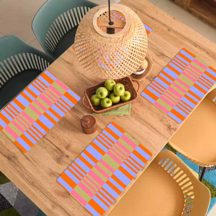 Placemat - 6 stuks - Abstract - Patroon - Geometrisch - Kleurrijk - Modern — 6