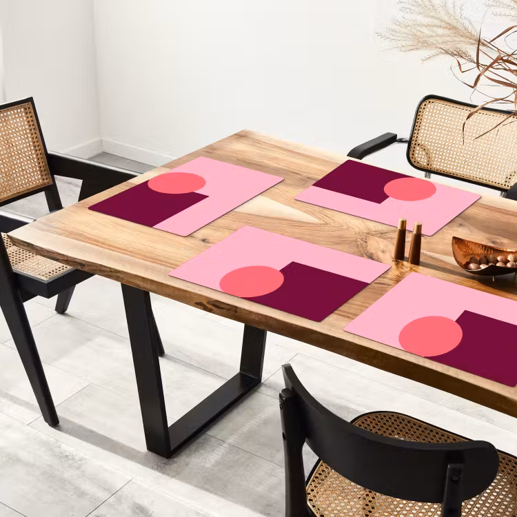 Placemat - 6 stuks - Abstract - Vormen - Roze - Modern - Design — 5