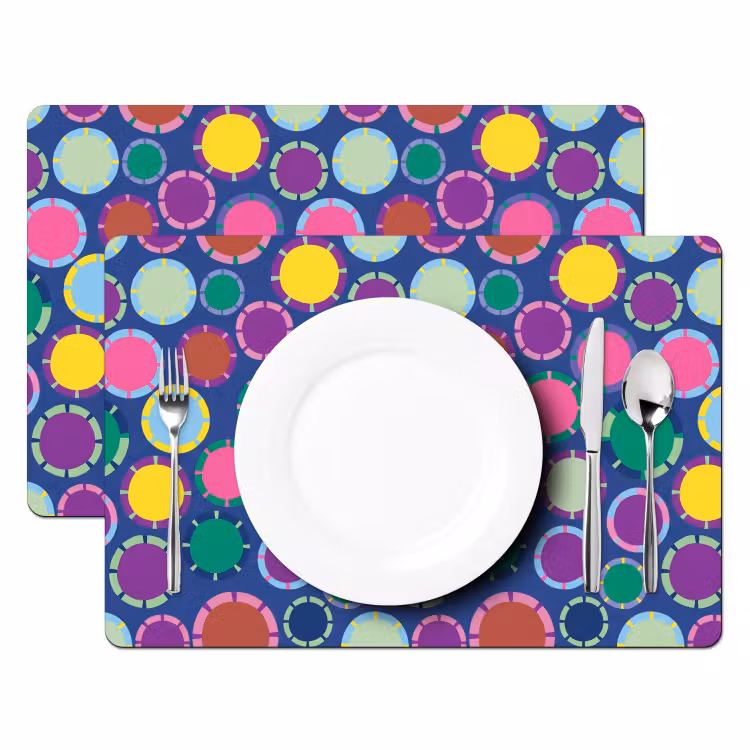 Placemat - 6 stuks - Patroon - Cirkels - Abstract - Kleurrijk — 2