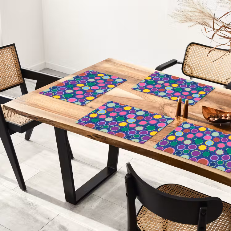 Placemat - 6 stuks - Patroon - Cirkels - Abstract - Kleurrijk — 5