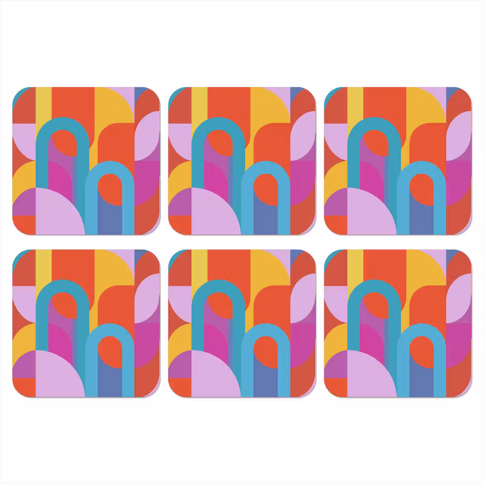 Onderzetter - Abstract - Geometrie - Kleurrijk - Modern - Kunst — 1