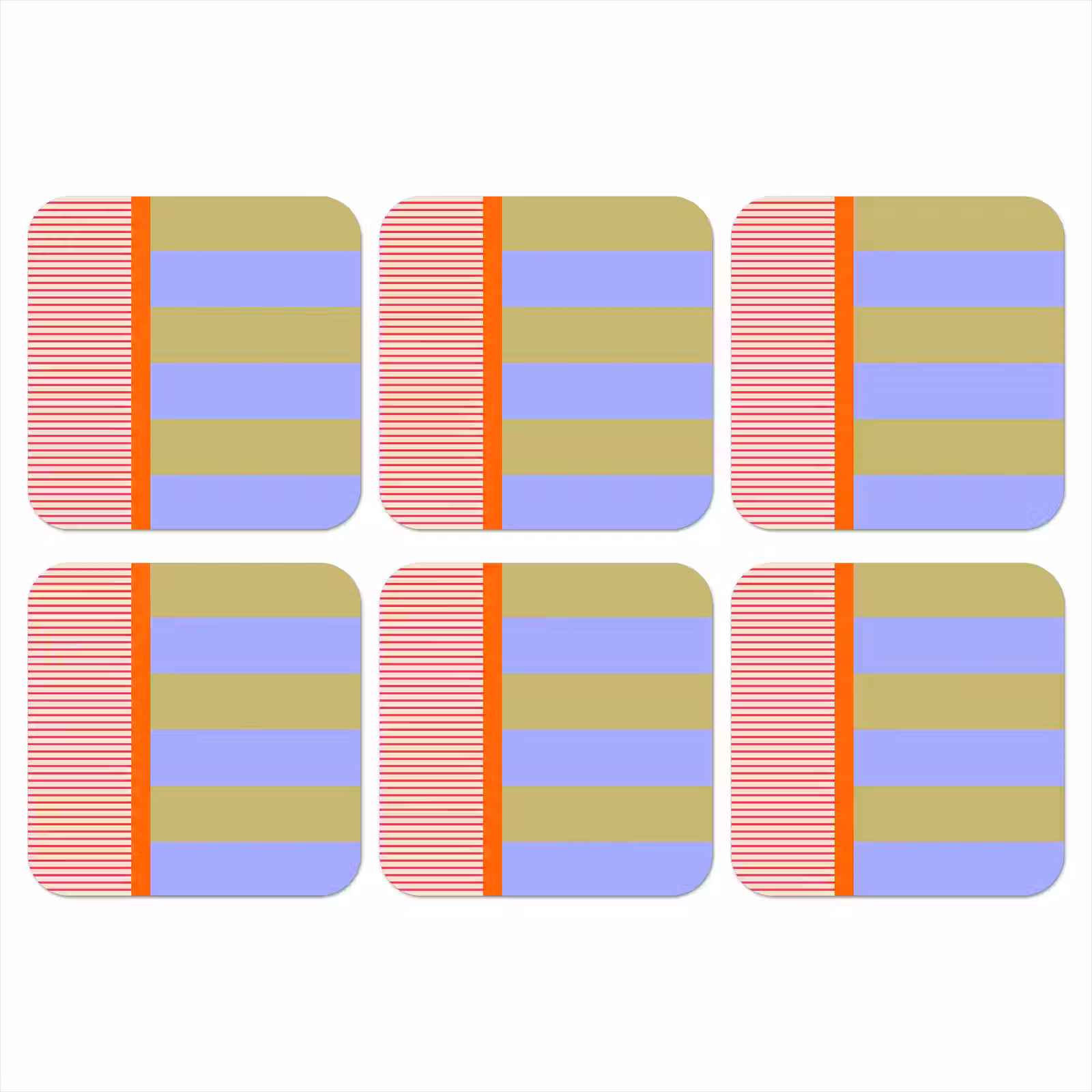 Onderzetter - Abstract - Geometrie - Strepen - Blokken - Rood — 1