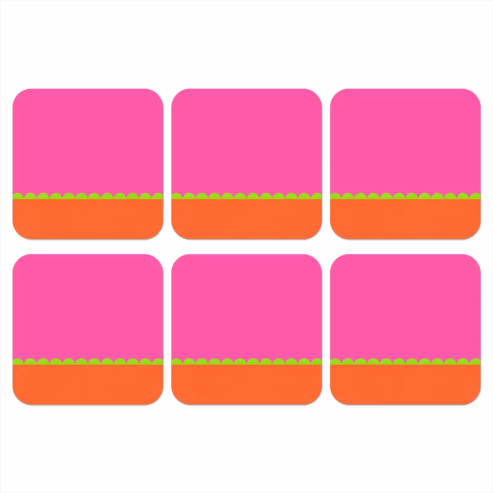 Onderzetter - Abstract - Geometrisch - Kleurblokken - Roze - Oranje — 1
