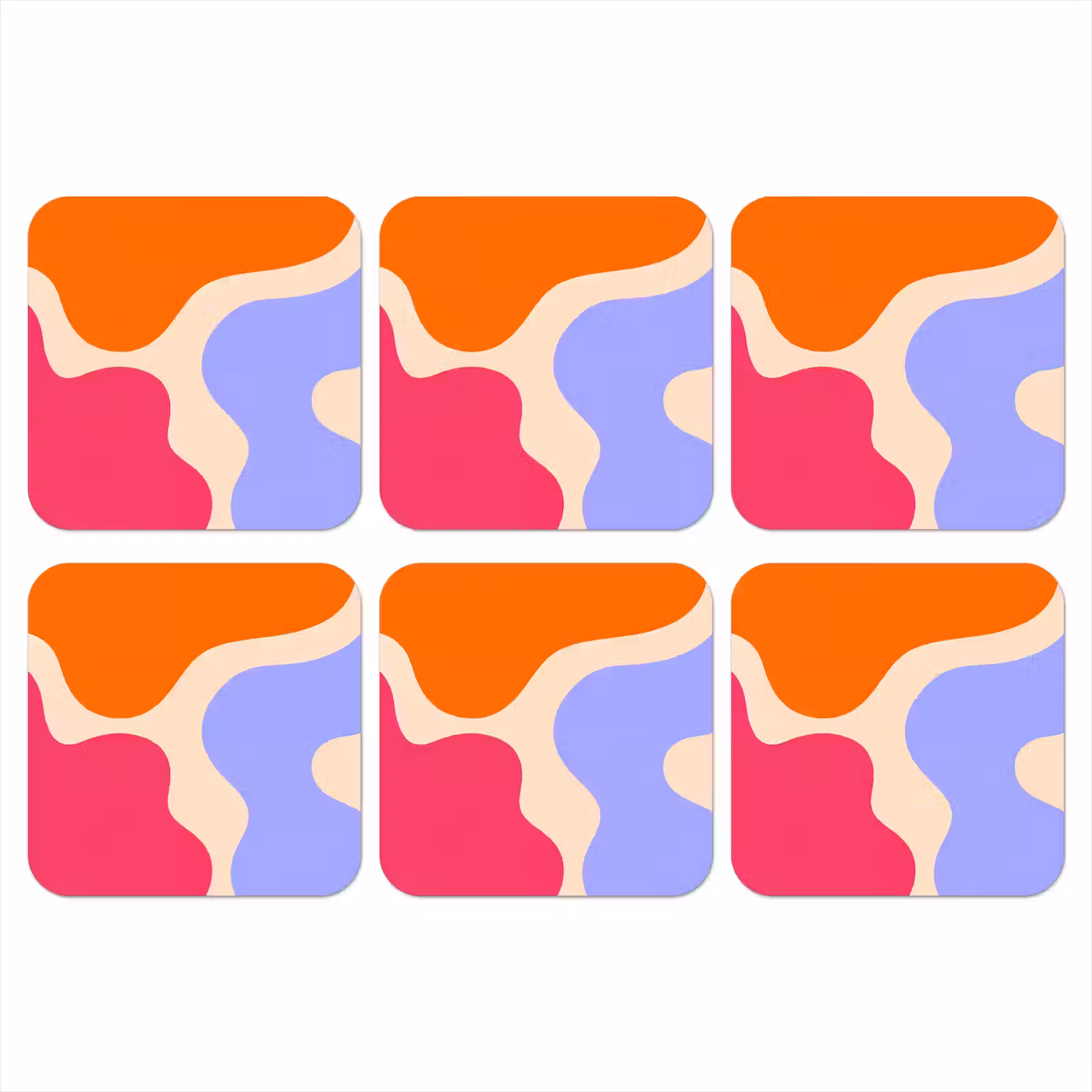 Onderzetter - Abstract - Organische vormen - Design - Modern - Kleurrijk — 1