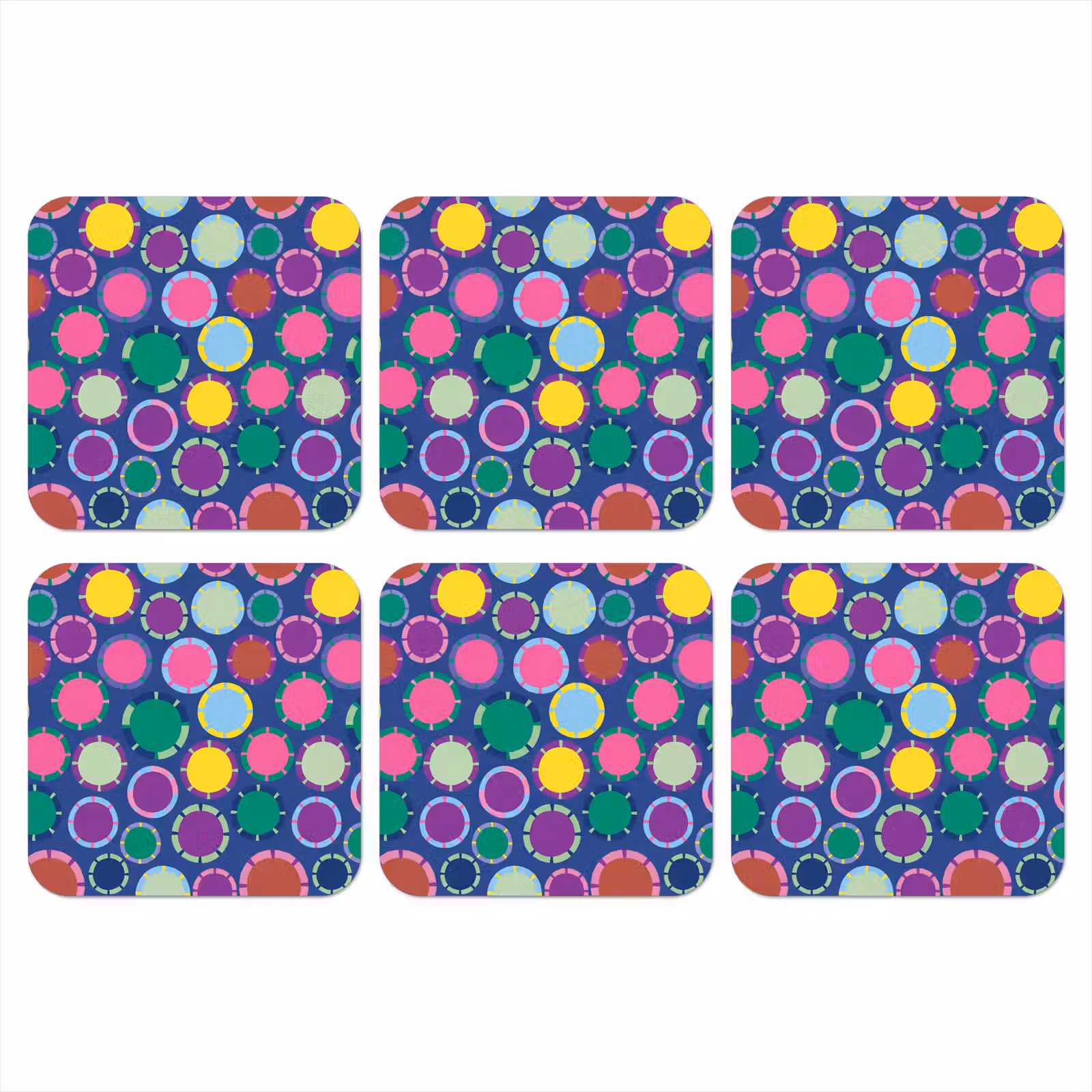 Onderzetter - Patroon - Cirkels - Abstract - Kleurrijk — 1