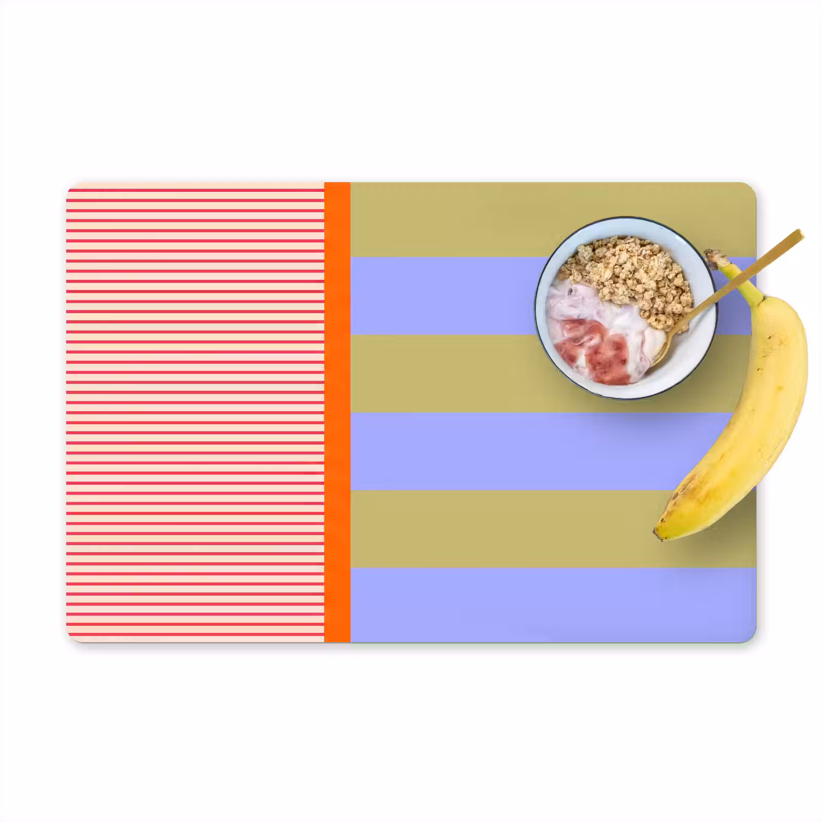 Placemat - 6 stuks - Abstract - Geometrie - Strepen - Blokken - Rood — 1