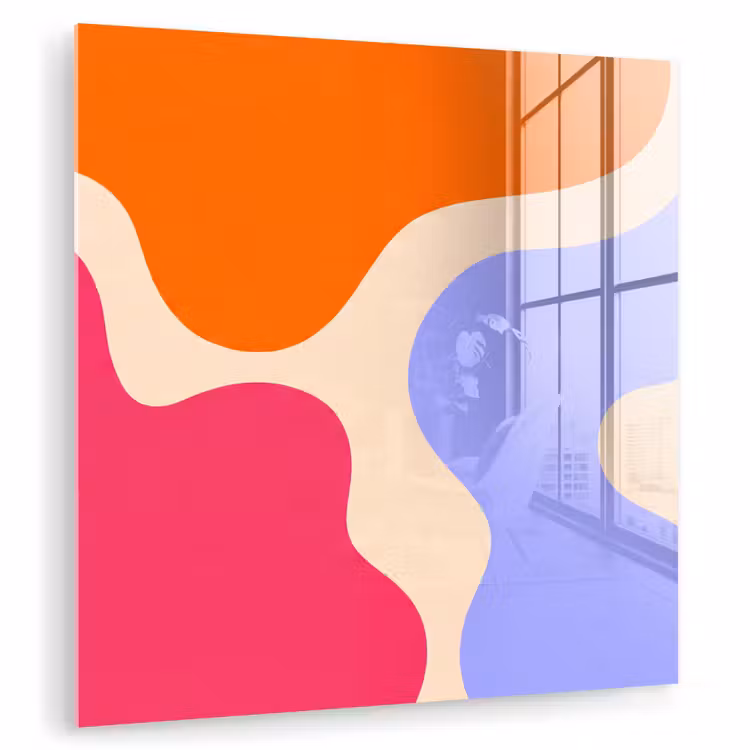 Glas schilderij - Abstract - Organische vormen - Design - Modern - Kleurrijk — 1
