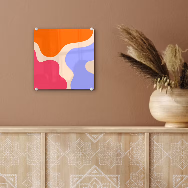 Glas schilderij - Abstract - Organische vormen - Design - Modern - Kleurrijk — 6