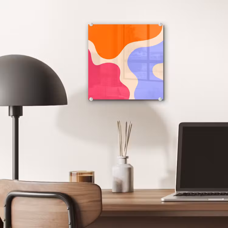 Glas schilderij - Abstract - Organische vormen - Design - Modern - Kleurrijk — 7
