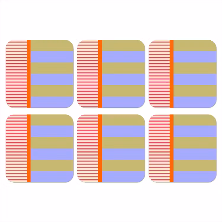 Onderzetter - Abstract - Geometrie - Strepen - Blokken - Rood — 1
